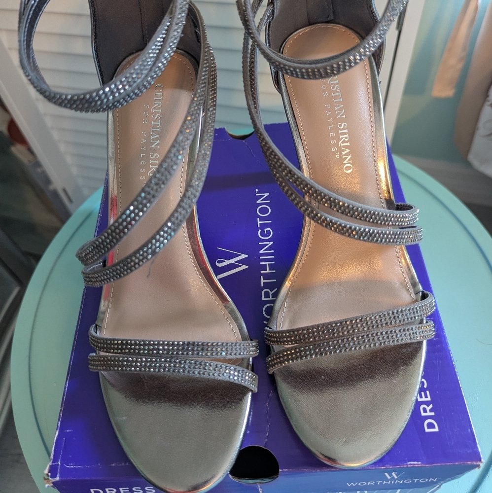 Worthington Silver Rhinestone Heels